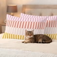 thumbnail image 3 of Colorful Stripe Outdoor Waterproof Pillow Covers, Modern Pink Red Yellow Vertical Striped Decorative Rectangle Throw Pillowcase Sofa Cushion Sham for Patio/Couch/Chair, 20"x12" 2 Pack, 3 of 8