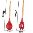 thumbnail image 2 of Non-Stick Silicone Kitchen Utensils Set with Natural Acacia Hard Wood Handle, 2 Piece, BPA Free, 2 of 5