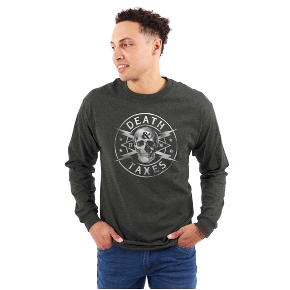 Death Taxes Defend Freedom Skull Long Sleeve TShirt Men Women Brisco Brands S