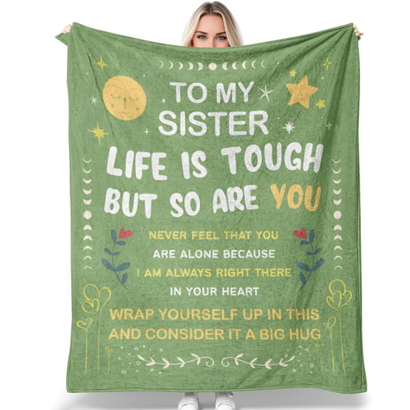 Tiruiarec Sister Gifts Blanket, Sisters Gift from Sis, Gift for Big/Little Sisters on Graduation, Mothers Day, Chrismtas, to My Sis Soft Throw Blanket 40X30IN