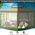 thumbnail image 3 of COBIZI 10'x 13' Metal Patio Gazebo, Outdoor Gazebo Canopy Tent for Backyard with Mosquito Netting, Gazebos Shelter with Steel Frame, Patio Covers for Sun and Rain, Khaki, 3 of 14