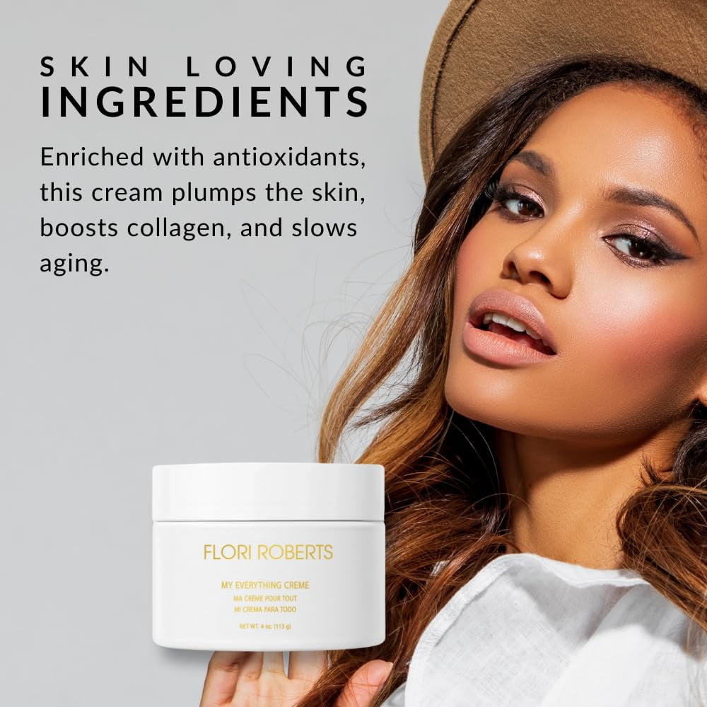 Flori Roberts My Everything Crème - Moisturizer for Face, Eyes and Throat - Anti-Wrinkle Cream 4oz