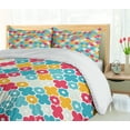 thumbnail image 5 of Ambesonne Boho Duvet Cover Sets, Theme Colorful Petal, 2-Queen, Red Turquoise Yellow, 5 of 7
