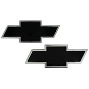 ALL SALES 96100KP 07-13 SILVERADO COMBO FRONT/REAR CHEVY BOWTIE GRILLE EMBLEM - BLACK/POLISHED