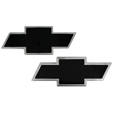 ALL SALES 96100KP 07-13 SILVERADO COMBO FRONT/REAR CHEVY BOWTIE GRILLE EMBLEM - BLACK/POLISHED