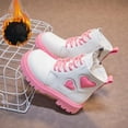 thumbnail image 2 of KPOPLK Toddler Boots Kids Unisex Lace up Hiking Work Boots Girl Ankle Boot(1,Pink), 2 of 2