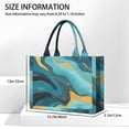 thumbnail image 3 of Large Capacity Tote Bag,Blue and Gold Marble Wave Art Pattern Handbag Fashion Luxury Tote Bag,15.7"x13"x 5.1" Inches,Laptop Compatible, 3 of 6
