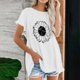 thumbnail image 2 of Blusa superior de lino y algodón con estampado de manga corta y cuello redondo con borlas para mujer Pompotops  hkajfhjk469408, 2 of 5
