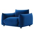 thumbnail image 1 of Armchair Accent Chair, Velvet, Blue Navy, Modern Contemporary Urban Design, Living Lounge Room Hotel Lobby Hospitality, 1 of 7