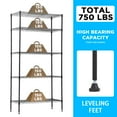 thumbnail image 4 of YRLLENSDAN 5 Tier Metal Shelving Garage Shelving with Wheels 1100LBS Capacity Storage Rack Shelf Wire Rack Shelving Metal Storage Shelves for Kitchen Pantry Garage, Black, 4 of 7