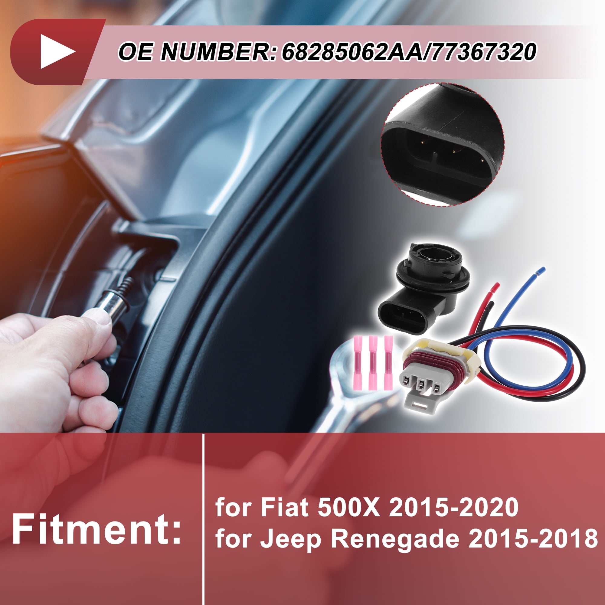 Unique Bargains DRL Daytime Running Light Socket Wiring for Fiat 500X 2015-2020