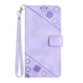 thumbnail image 3 of Feishell for Apple iPhone XS Max 6.5 inch Wallet Case with Wrist Strap,Flip Cover with Embossed Pattern PU Leather Kickstand Credit Card Slots Magnetic Clasp Folio Purse Phone Case,Purple, 3 of 7