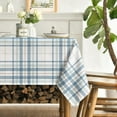 thumbnail image 4 of Summer Tablecloth 60×84 Inch Rectangular, Buffalo Plaid Blue White Washable Seasonal Table Cover for Party Picnic Dinner Decor, 4 of 6