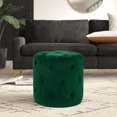 thumbnail image 4 of Homebeez Round Velvet Ottoman,Cushion Padded Seat, Footrest Stool for Entryway Bedroom Living Room, 4 of 5