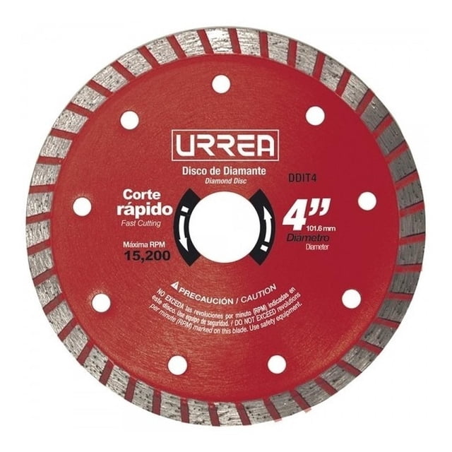 Disco De Diamante Urrea Uso Industrial Corte Turbo 4 DDIT4