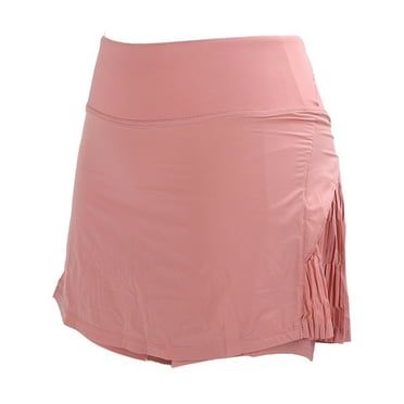 Women Tennis Skirts Inter Shorts Wide Waistband Quickly Drying Workout Sports Skirt Pink