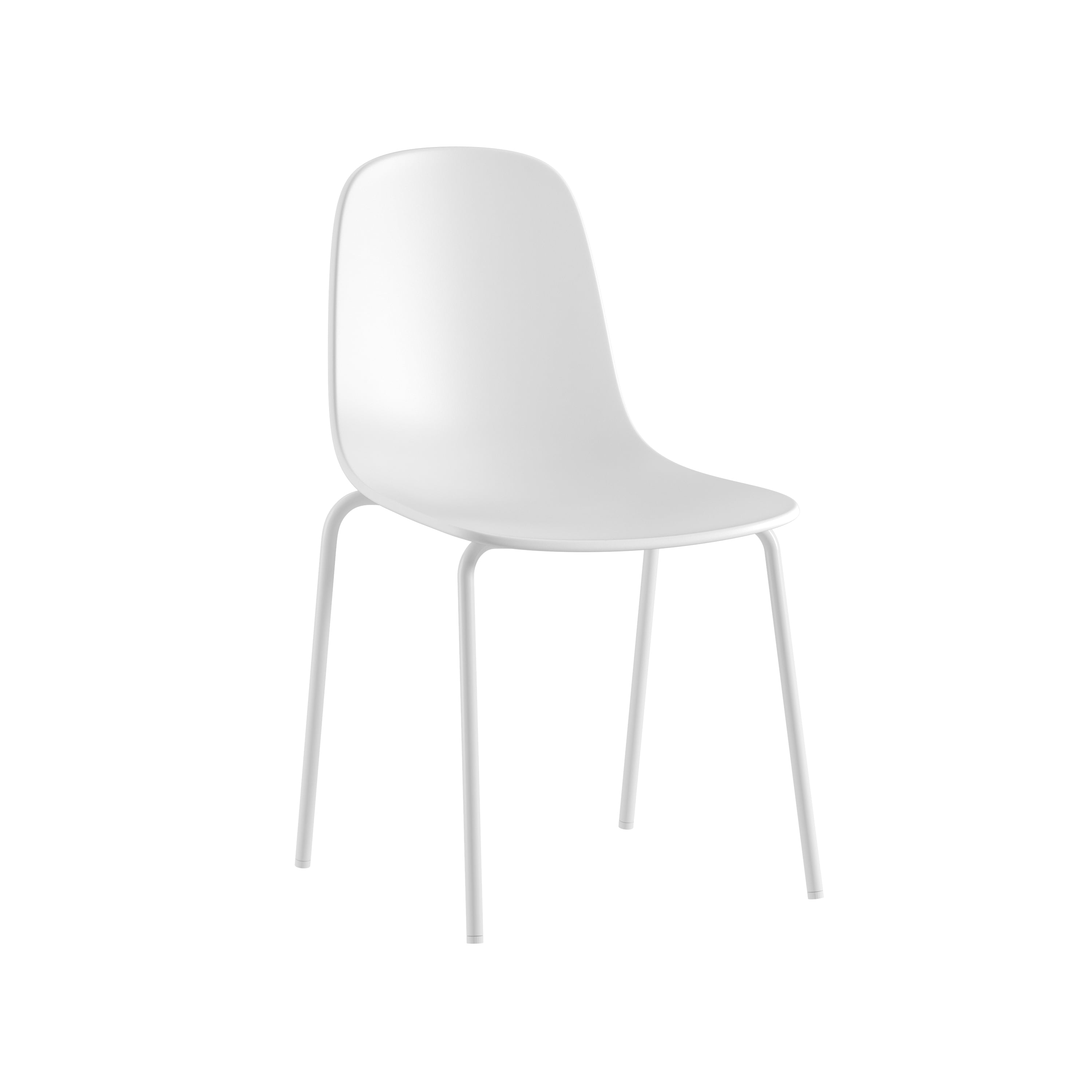 Mainstays Modern Stackable Dining Chairs, Set of 4, White