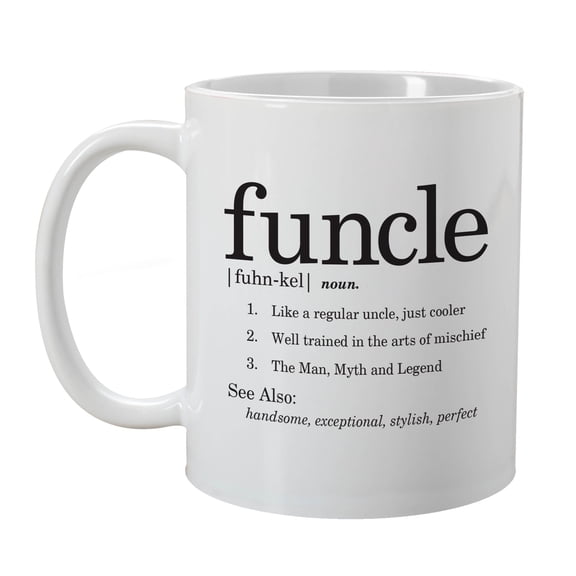 GiftsForYouNow Funcle Ceramic Coffee Mug White 11oz, Brother Christmas Gifts