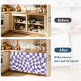 thumbnail image 4 of Purple White Checkered Small Sink Skirt 10"Wx11"L,Dustproof Under Sink Curtain with Self Adhesive Tape,Modern Irregular Geometric Cabinet Curtain Cover for Bathroom Vanity,Kitchen Storage Shelf,RV, 4 of 9