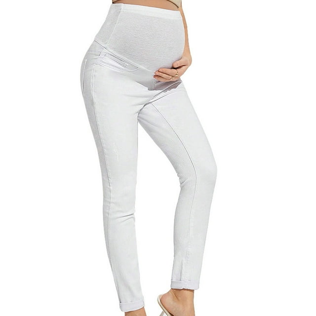 WILLBEST Jeans Mujer Pantalones Vaqueros de Maternidad para Mujer, Tipo Jegging, Ajustados y Elásticos, de Panel Completo, Cómodos, Con Diseño Desgastado y Roto. Grande