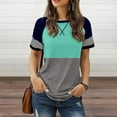 thumbnail image 2 of Povozer Womens Crewneck Tops Casual Printed Tops Short Sleeve T Shirt(Mint Green,2XL), 2 of 5