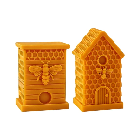 Bee Honeycomb Candle Mold Honeybee Pillar Silicone Candle Soap Molds Beehive Resin Casting Mold for Candle Making Candle Home Decorate Beeswax Candles Gypsum Clay Craft