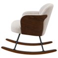 thumbnail image 4 of Perry Accent Rocking Chair, Modern Walnut Brown Bentwood, Beige Boucle, 4 of 5