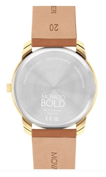Movado Bold 3601019 Trend Element Gold Dial Brown Leather  display picture 1