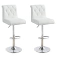 thumbnail image 1 of Benjara Tabouret de Bar Réglable avec Dossier Capitonné, Ensemble de 2, Blanc, 1 of 4