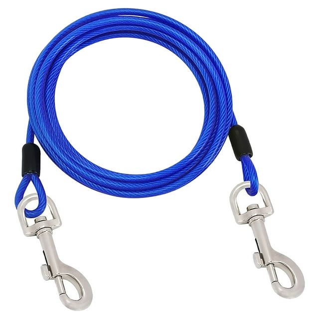 Laisse pour Chien de 8m de Long avec Clips Pivotants et Chaînes pour Jardin Extérieur Camping 1 Pce