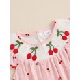 thumbnail image 6 of Cenuakty Newborn 0-18M Girls Rompers Cherry Embroidery Round Neck Fly Sleeve Infant Fashion Bodysuits Jumpsuits, 6 of 9