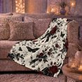 thumbnail image 6 of Deep Red Roses Black Butterflies Gothic Romantic Floral, Cozy Friendship Quote Scene, Warm Flannel Blanket for Living Room and Reading Nook, Art Lovers Appreciation Gift, Artistic Home Decor, 6 of 9