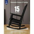 thumbnail image 3 of WINSOON Outdoor Rocking Chair, Poly Lumber Patio Rocker Chair with High Back, Poly Rocking Chair Look Like Real Wood, Widely Used for Lawn, Porch, Backyard, Indoor and Garden,380lb Heavy Duty (Black), 3 of 7