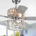 thumbnail image 2 of Warehouse of Tiffany Perris 52-inch 5-Blade Chrome Lighted Ceiling Fans with 2-Tier Crystal Shade (Remote Controlled), 2 of 5