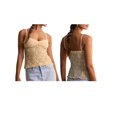 thumbnail image 3 of Women Lace Camisole Tank Tops Y2k Spaghetti Strap Camis Going Out Top Khaki L, 3 of 6