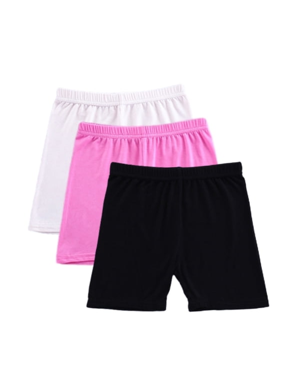 Toddler Kids Bike and Cartwheel Multicolor Breathable Shorts Teen Under Dress Dance Safety Shorts 3Pack for Girls 4-14 Years Old
