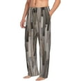 thumbnail image 2 of Sigee Wooden Texture Print Men's Pajama Pants - Soft Lounge Sleep Bottoms with Elastic Waistband and Pockets-Large, 2 of 9