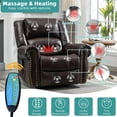 MEETWARM Leather Massage Swivel Rocker Recliner with Heat, Vibration