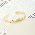 thumbnail image 3 of Vakki Custom Stainless Steel Name Bracelets Personalized Crown Name Cuff Bangle Bracelet 18K Gold Plated Customized Jewelry Gifts, 3 of 5