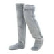 thumbnail image 5 of Calentadores de Piernas de Felpa Yinane Calcetines Altos hasta el Muslo Gris Claro, 5 of 8