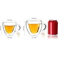 thumbnail image 6 of CNGLASS Double Wall Heart Shaped Glass Coffee Mugs 8.5oz,Insulated Clear Tea Cups with Handle,Unique Glass Espresso Mugs for Coffee,Cappuccino,Latte,Milk,Set of 2, 6 of 7