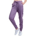 thumbnail image 3 of MixMatchy Women's Solid Cozy Velboa Jogger Sweatpants, 3 of 4