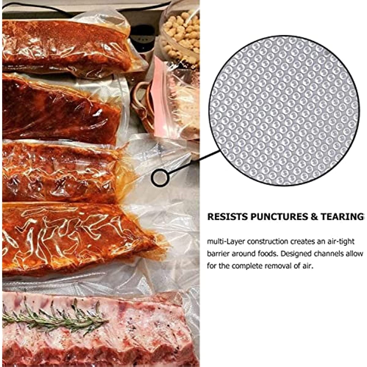 Vacuum Sealer Bags for Food Saver, 4 Pack 11 x 25'ft Commercial