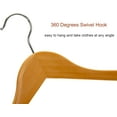 thumbnail image 7 of Premium 10-Pack Wood Clothes Hangers - Slim Rotatable Hooks with Shoulder Grooves, Natural Finish, 7 of 7