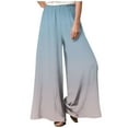 thumbnail image 3 of qolati Wide Leg Palazzo Pants for Women 2023 Solid Color Elastic High Waisted Boho Pant Casual Flowy Baggy Beach Lounge Trousers, 3 of 7