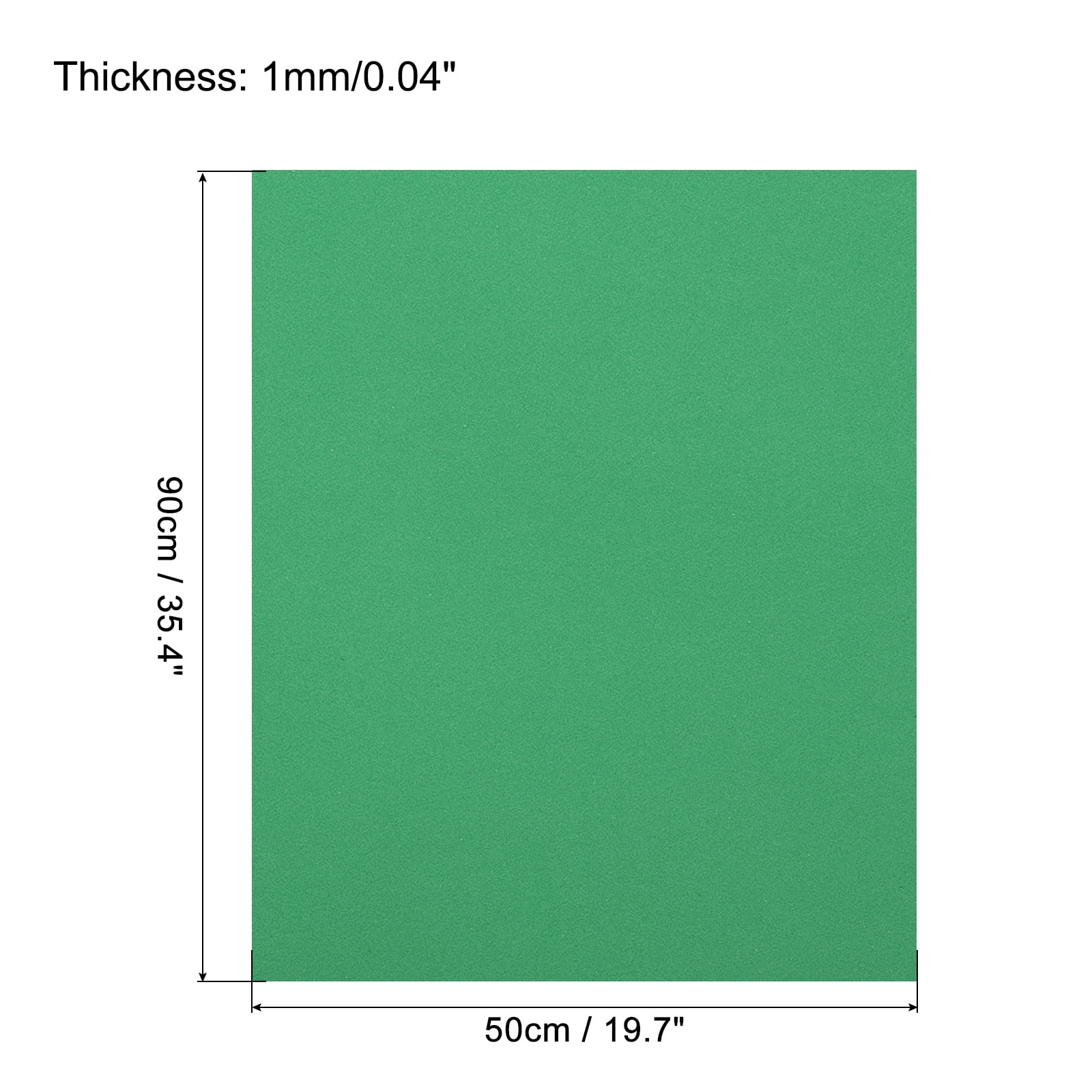 EVA Foam Sheets Emerald Green 19.7 Inch x 35.4 Inch 1mm Thick Crafts Foam Pack of 5