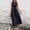 Navy, variant on Dolkfu Crew Neck Womens Summer&Fall Dresses Waist Cinched Sleeveless Black Maxi Fit & Flare Dresses Romance Solid Modern Regular Dresses Black,L