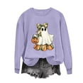 thumbnail image 3 of Plcasen Halloween Ghost Sweatshirt Womens Cute Ghost Cat Graphic Pullover Tops Spooky Season Shirt Casual Shirt, 3 of 5