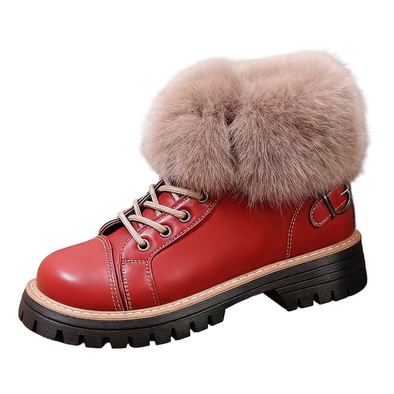 Snow Boots for Women,Plus Size Winter Boots with for Warmth and Comfort in Cold Weather Conditions,Winter Boots for Women,Red,7