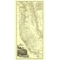 thumbnail image 2 of McNally 14x24 Gold Ornate Wood Framed with Double Matting Museum Art Print Titled - Pacific Coast Steamship Company Routes - 1891, 2 of 4